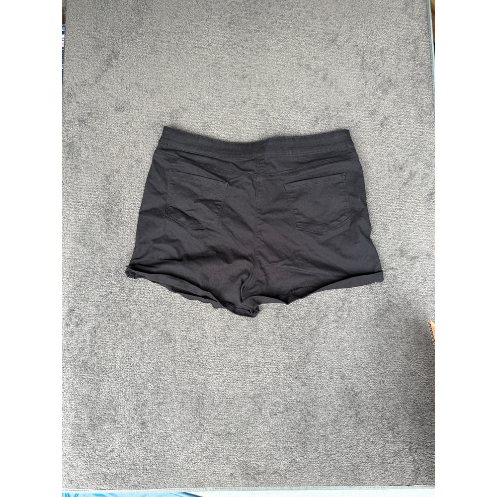 Papaya Denim Black Rolled Cuff Stretch Cotton Shorts Womens Size 18 Plus Size - Picture 9 of 9